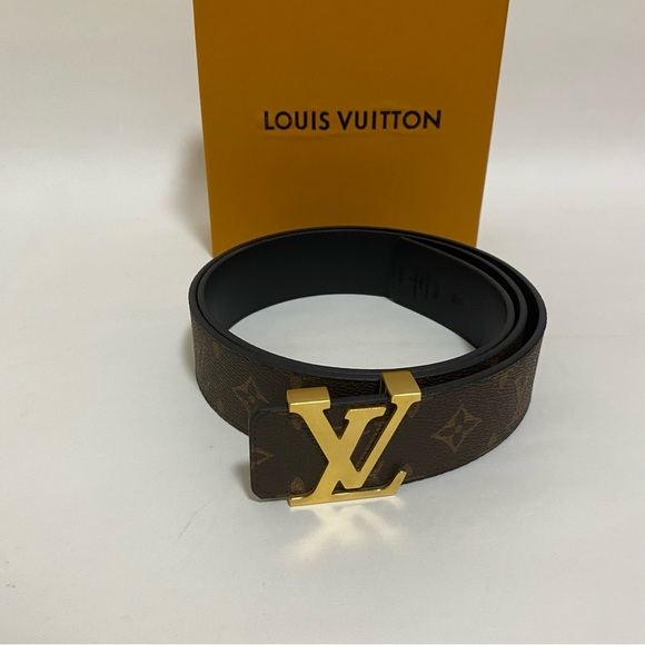 Louis Vuitton Dark Brown Belt with Gold LV Buckle - Picture 1 of 8